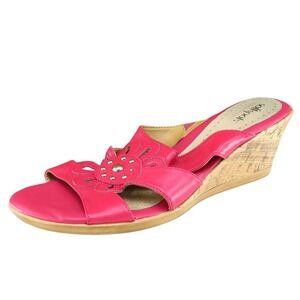 Softspots‎ Sz 10 M Pink Slide Leather Women Sandals 7327008